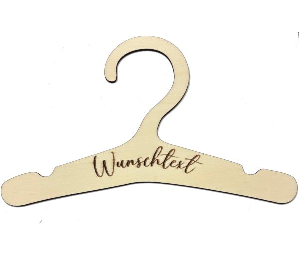 Personalisierter Kleiderbügel aus Holz mit individuellem Wunschtext